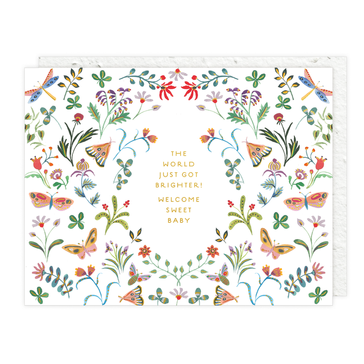 Butterfly Garden Baby Card