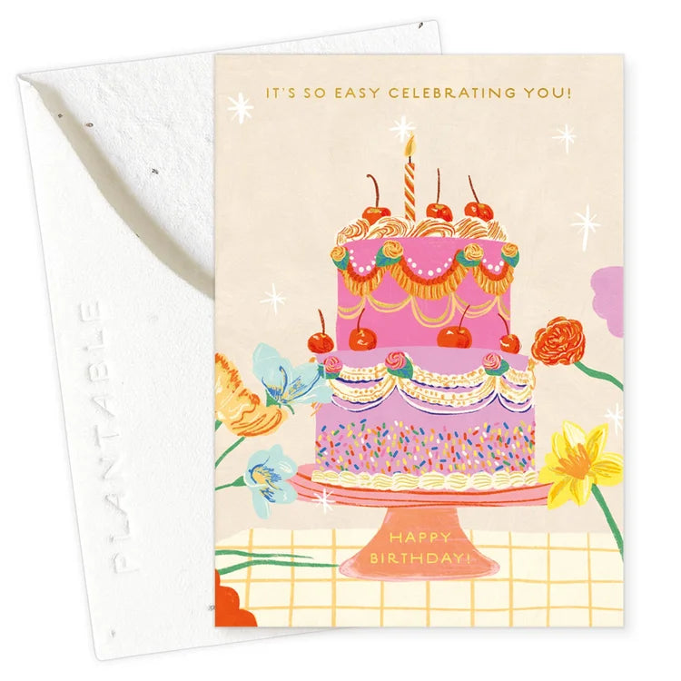 Cherry Cake Birthday Card