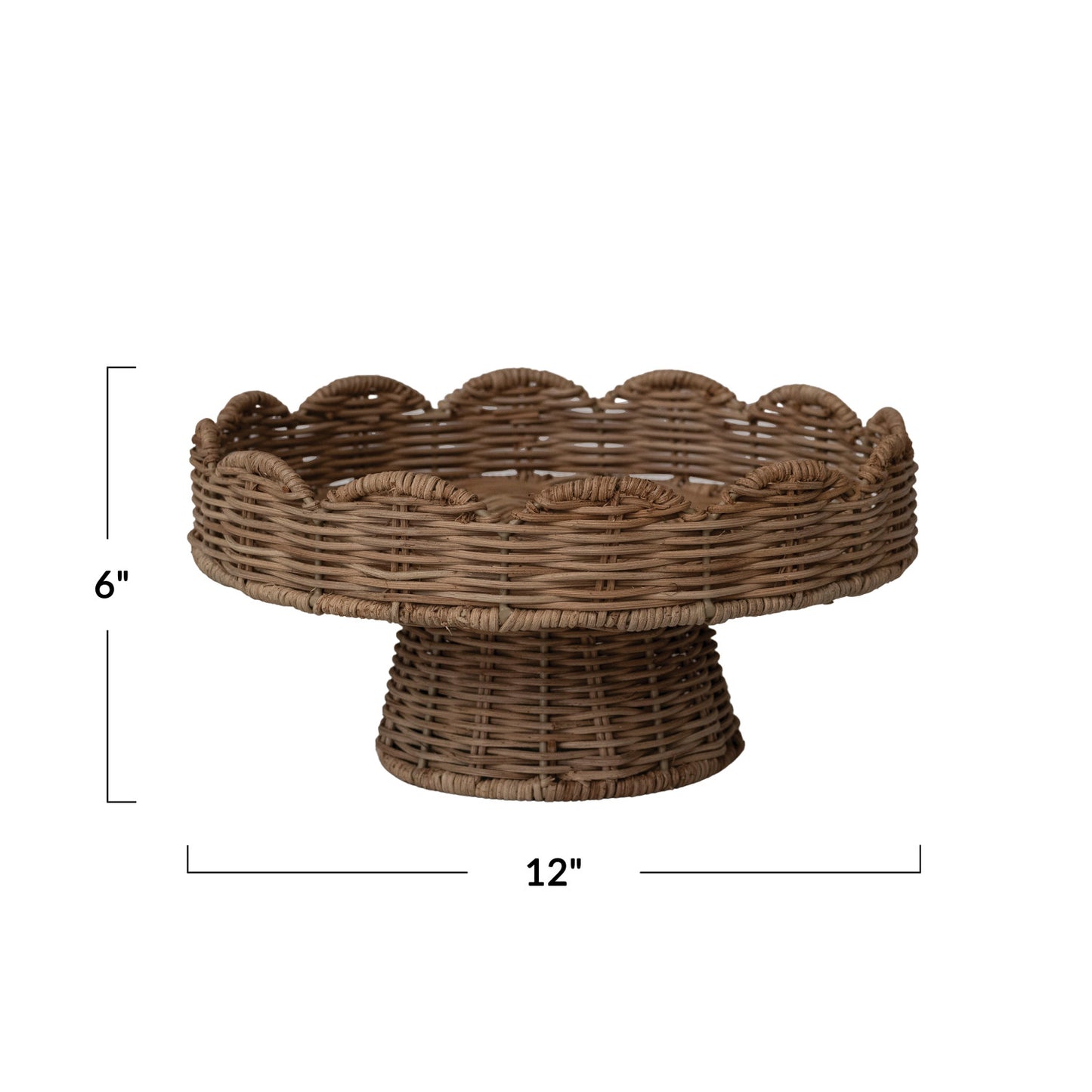 Rattan Scalloped Pedestal