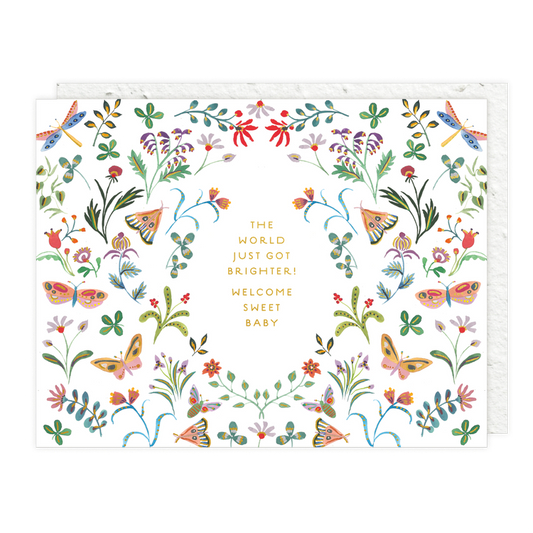 Butterfly Garden Baby Card