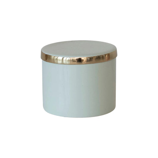 Decorative Enameled Metal Box with Lid