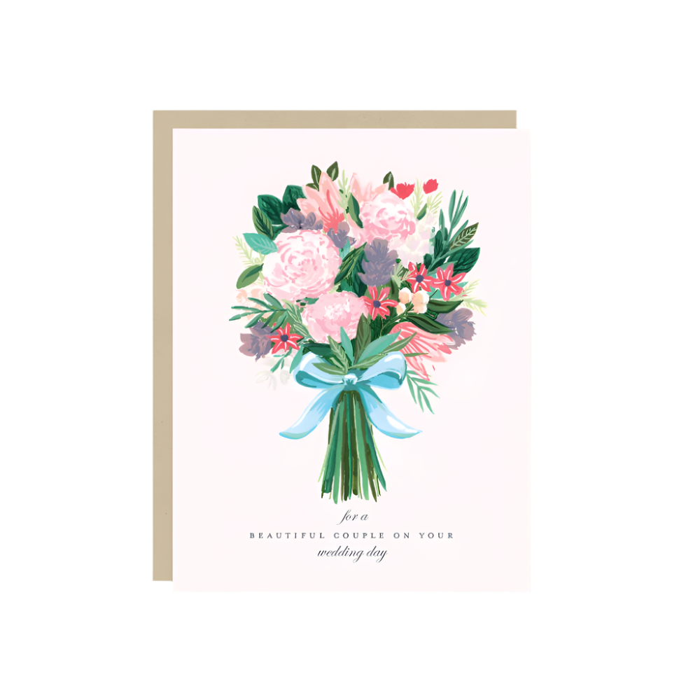 Bouquet Wedding Card