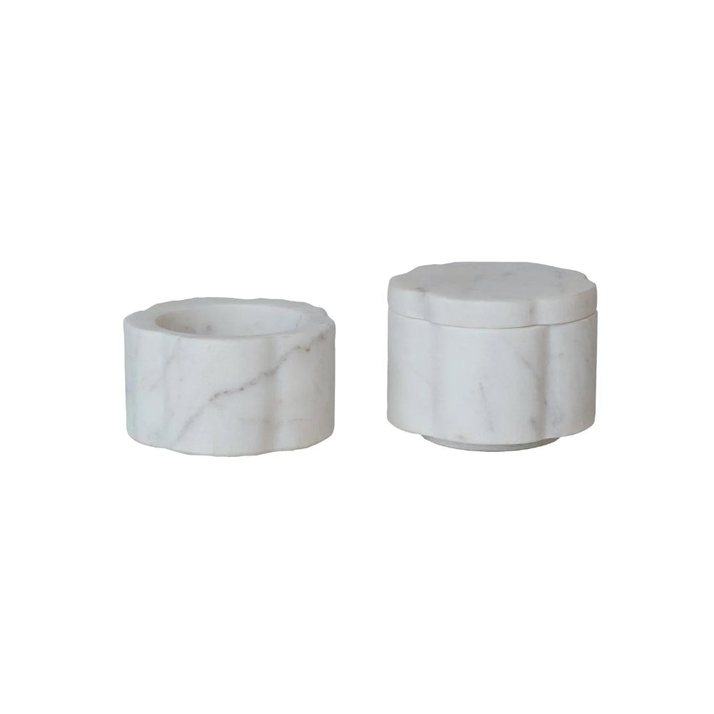 Marble Scalloped Stackable Pots