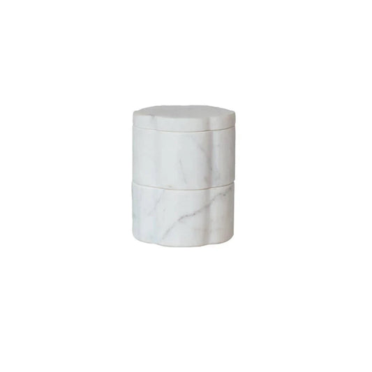 Marble Scalloped Stackable Pots