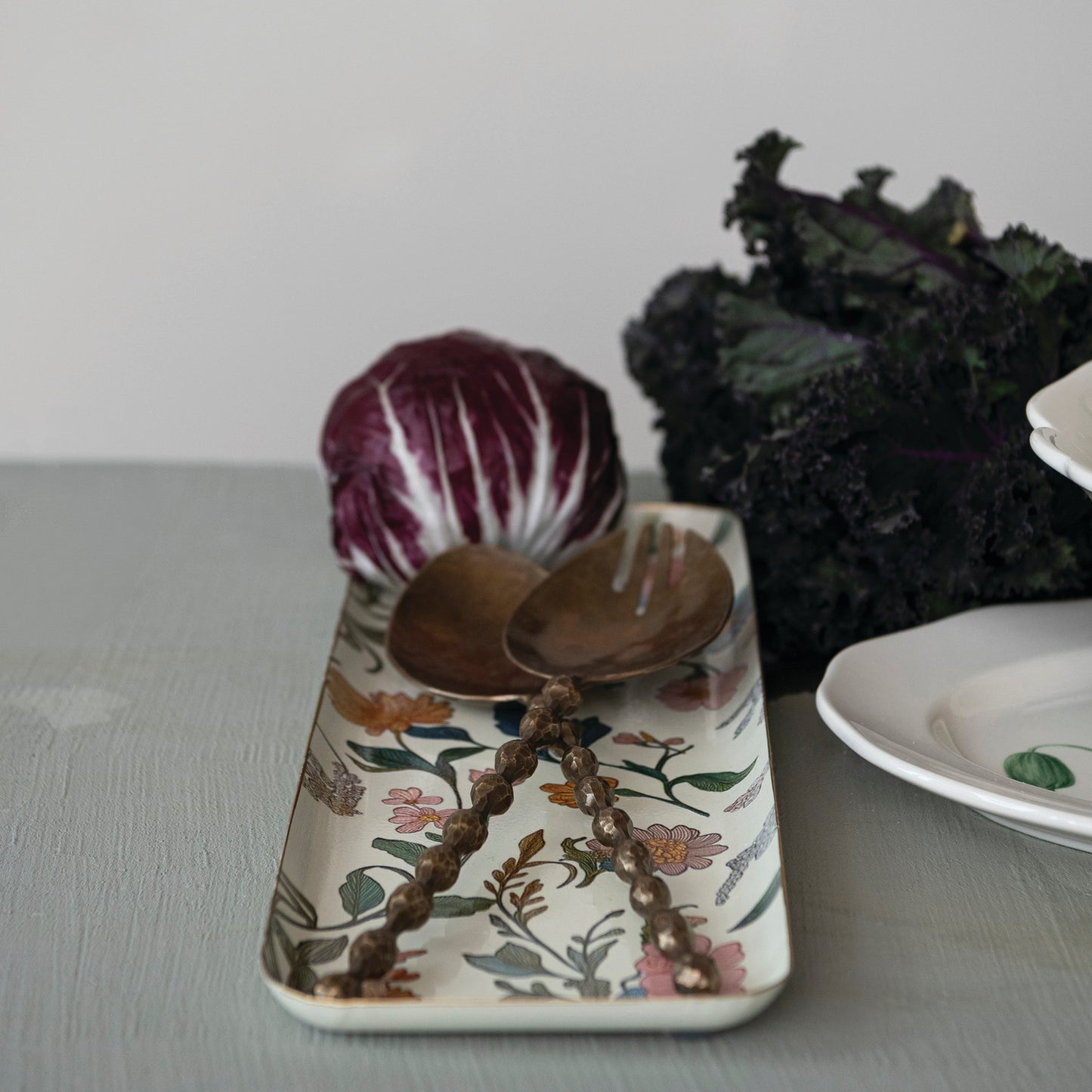 Floral Metal Tray